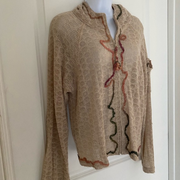 Vintage CanvasBacks Front Zipper Hooded Sweater Wool Blend Boho Size S - Picture 6 of 10